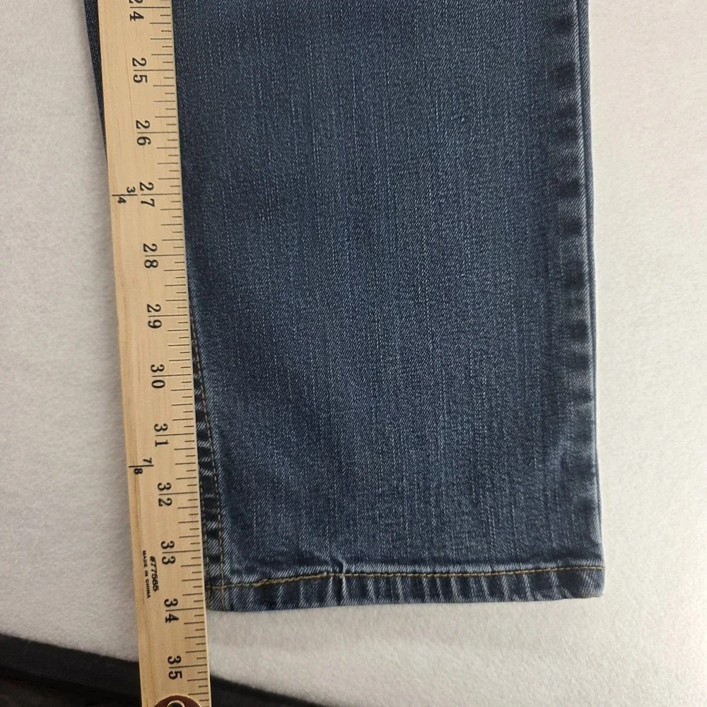 Levis 505 Jeans Mens 36x34 Dark Wash Blue Slim Straight Leg Mid Rise Stretch
